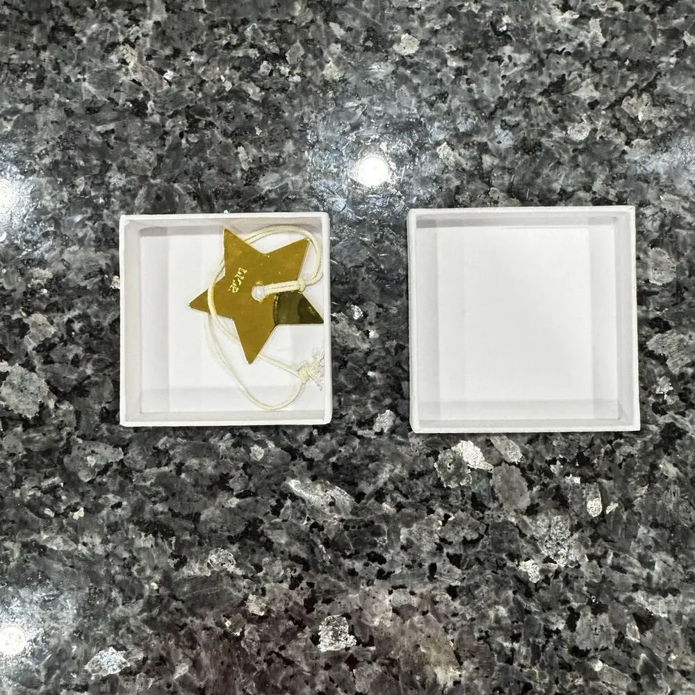 Dior Small White Jewelry Gift Empty Box & Dior Gold Star 